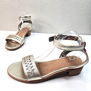 Sperry Ankle Strap Sandals Sz 10 Metallic Gold Casual Bohemian Low Heel Sandal